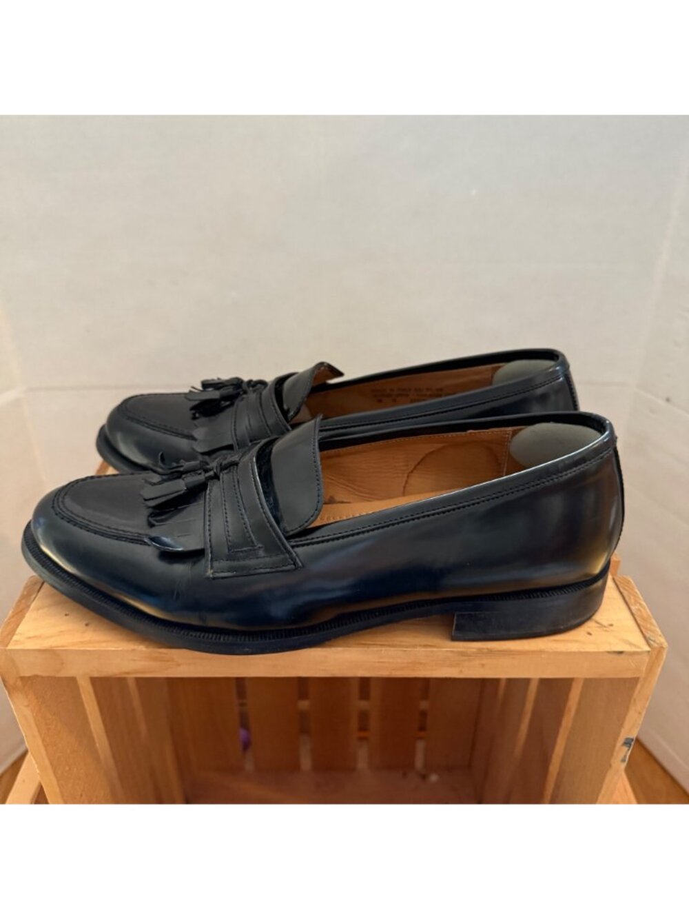 Bostonian Florentine Size 10 M Black Leather Kiltie Tassel Loafers Dress Shoes - Picture 14 of 16
